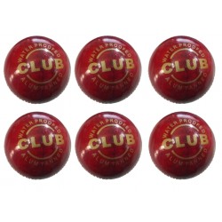 Tima Club Leather Cricket Ball Red Pack of 6 Balls .uk 